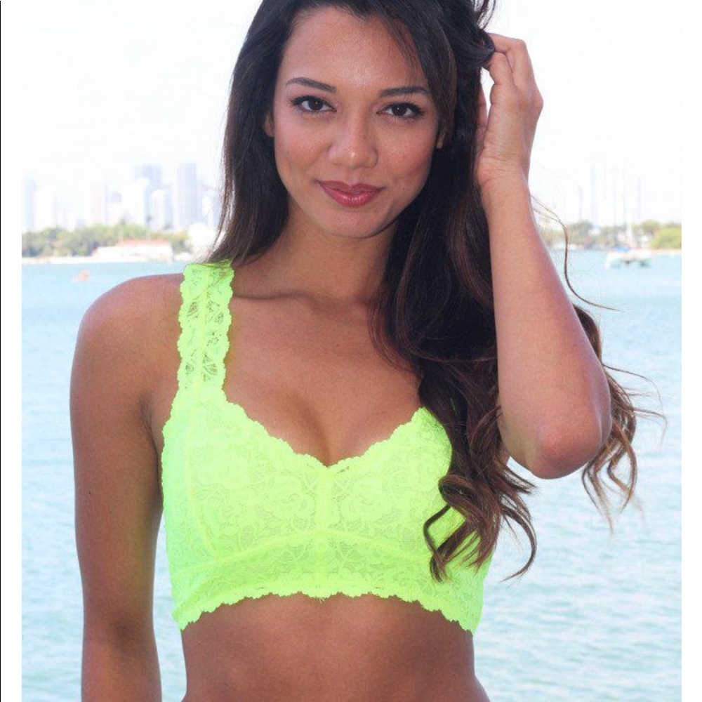Neon Yellow Lace Bralette